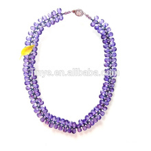 Luxury Purple Zircon Statement Necklace for Party or Show